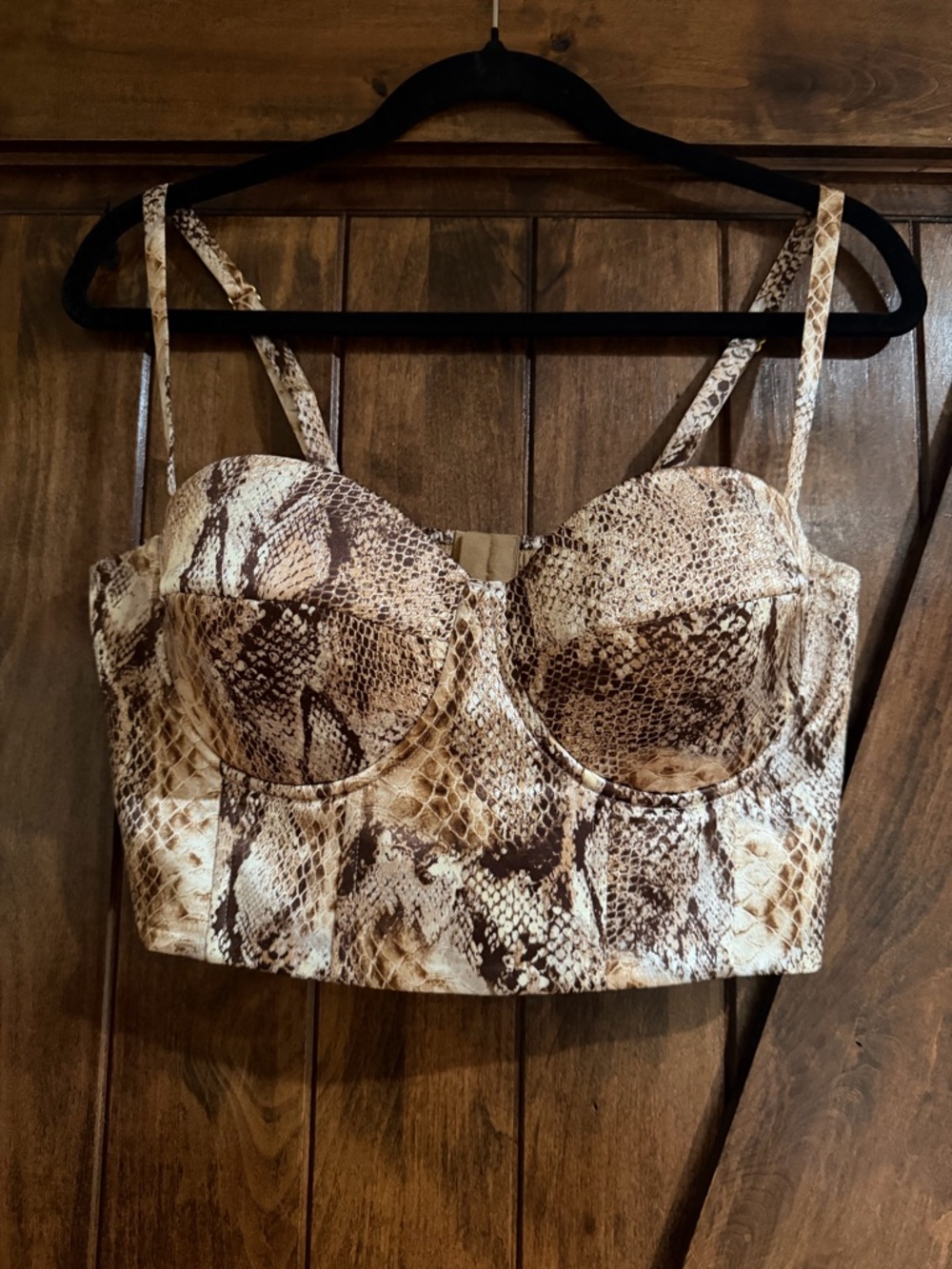 L'AGENCE Sonya Snake Print Silk Bralette. Skirt available for sale in Size 8. - Picture 12 of 15